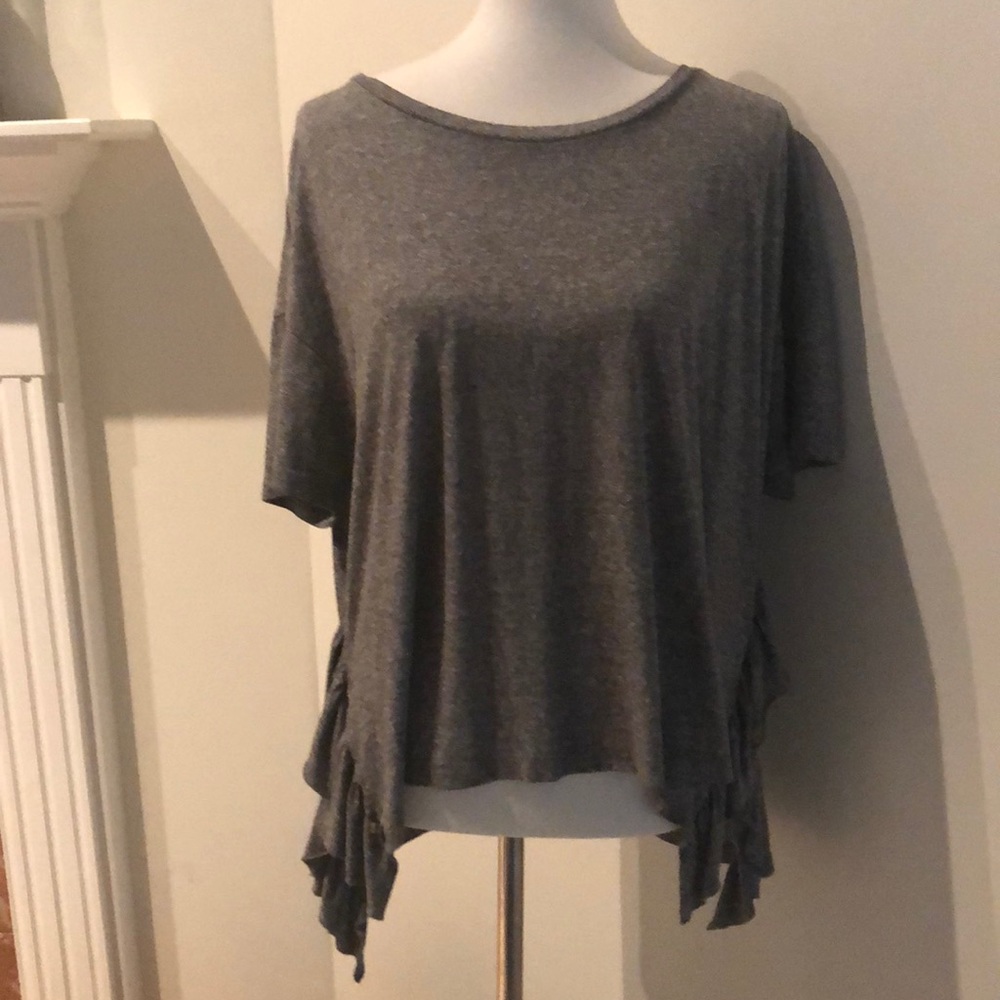 Current Elliot Ruffled Side Short Sleeve Shirt